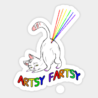 Artsy-Fartsy Cat Sticker